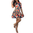 Backless Lace-Up Flower Print Summer Jen dress #Lace #Skater Dress #Backless #Print